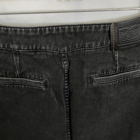 Coach: Black Denim Button Front Mini Skirt- pockets-100% cotton- 2 - Picture 10 of 16